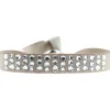 Bracelet Les Interchangeables A32509 - Bracelet Tissu Beige Cristaux de haute qualité Femme