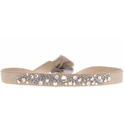 Bracelet Les Interchangeables A34564 - Bracelet Tissu Beige Cristaux de haute qualité Femme