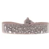 Bracelet Les Interchangeables A38395 - Bracelet Tissu Beige Cristaux de haute qualité Femme