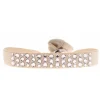 Bracelet Les Interchangeables A35524 - Bracelet Tissu Beige Cristaux de haute qualité Femme