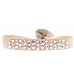 Bracelet Les Interchangeables A35524 - Bracelet Tissu Beige Cristaux de haute qualité Femme