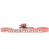 Bracelet Les Interchangeables A36658 - Bracelet Tissu Rose Cristaux de haute qualité Femme