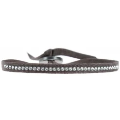 Bracelet Les Interchangeables A30483 - Bracelet Tissu Marron Cristaux de haute qualité Femme