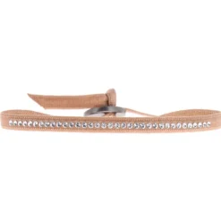 Bracelet Les Interchangeables A32981 - Bracelet Tissu Beige Cristaux de haute qualité Femme
