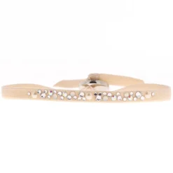 Bracelet Les Interchangeables A37024 - Bracelet Tissu Beige Cristaux de haute qualité Femme