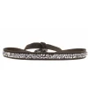 Bracelet Les Interchangeables A31667 - Bracelet Tissu Marron Cristaux de haute qualité Femme