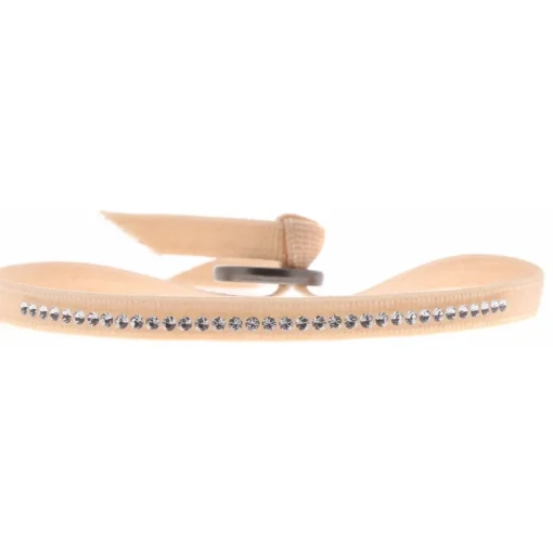 Bracelet Les Interchangeables A35353 - Bracelet Tissu Beige Cristaux de haute qualité Femme