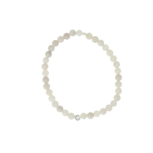 Bracelet Les Interchangeables A59820 - Perle Serti Fleur Beige Rose Femme