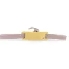 Bracelet Les Interchangeables A55528 - Plaque Ruban Lisse Strasse Beige Rose Or Jaune Femme