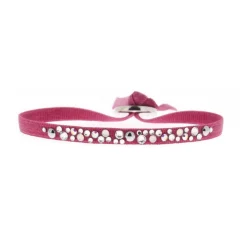 Bracelet Les Interchangeables A36971 - Bracelet Tissu Acier Rouge Femme