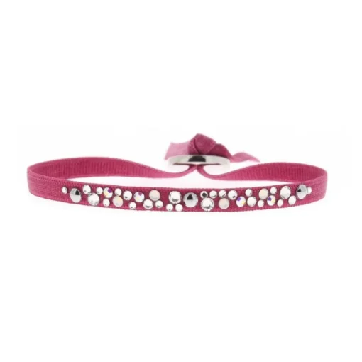 Bracelet Les Interchangeables A36971 - Bracelet Tissu Acier Rouge Femme