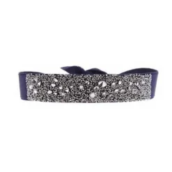Bracelet Les Interchangeables A36481 - Bracelet Tissu Bleu Cristaux de haute qualité Femme