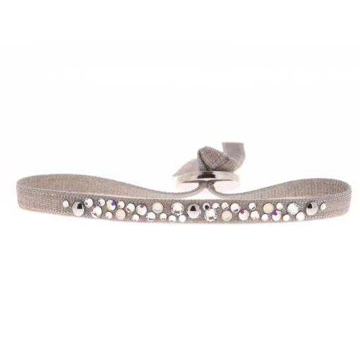 Bracelet Les Interchangeables A36957 - Bracelet Tissu Acier Gris Femme