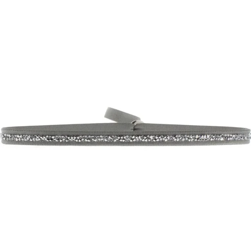 Bracelet Les Interchangeables A38319 - Bracelet Tissu Marron Cristaux de haute qualité Femme