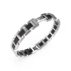 Bracelet Montecarlo Acier Rhodié Et Céramique 10 Mm