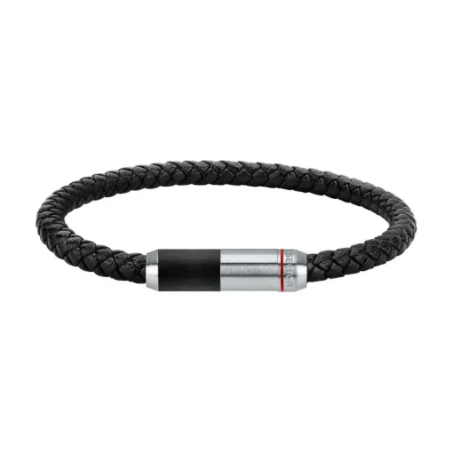 Bracelet noir homme en cuir