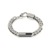 Bracelet Racer Tag Acier Rhodié, Fibre De Carbone Et Émail
