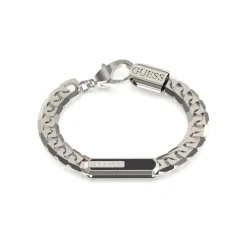 Bracelet Racer Tag Acier Rhodié, Fibre De Carbone Et Émail