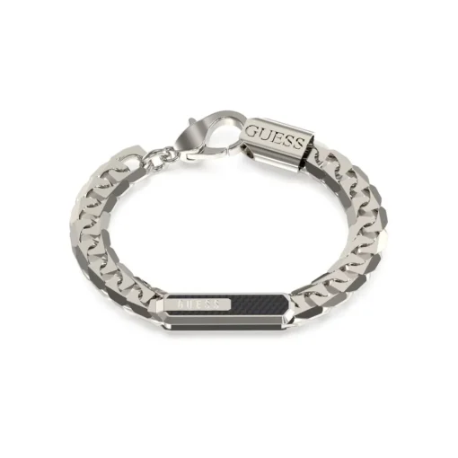 Bracelet Racer Tag Acier Rhodié, Fibre De Carbone Et Émail
