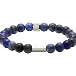 Bracelet Rochet B286012 - ZEN Perles Lapis Lazuli Acier Moleté Homme