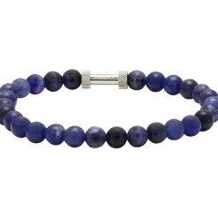 Bracelet Rochet B266012 - ZEN Perles Lapis Lazuli Acier Moleté Homme