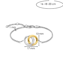 Bracelet Ti Sento - 2790SY Argent Bicolore Anneaux Entrelacés