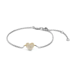 Bracelet Ti Sento - 2885ZY Argent Doré Cœur Pavé