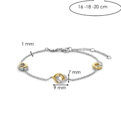 Bracelet Ti Sento - 2925ZY Argent Bicolore Et Anneaux Entrelacés