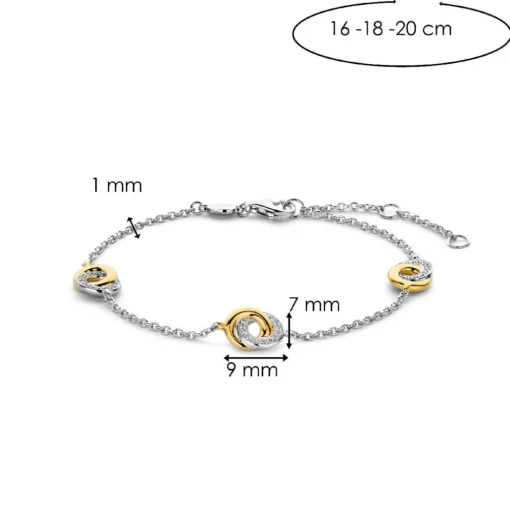 Bracelet Ti Sento - 2925ZY Argent Bicolore Et Anneaux Entrelacés
