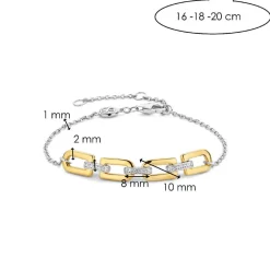 Bracelet Ti Sento - 23032ZY Argent Doré Liens Et Pavage
