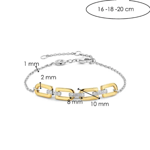 Bracelet Ti Sento - 23032ZY Argent Doré Liens Et Pavage
