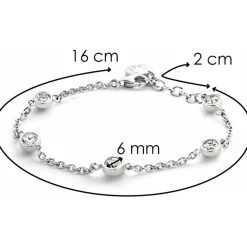 Bracelet Ti Sento Femme 2756ZI - Bracelet Ronds Strass Argent