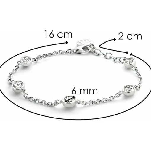 Bracelet Ti Sento Femme 2756ZI - Bracelet Ronds Strass Argent
