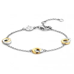 Bracelet Ti Sento 2925SY - argent et anneaux entrelacés bicolores Femme