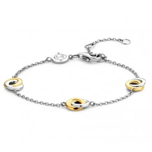 Bracelet Ti Sento 2925SY - argent et anneaux entrelacés bicolores Femme