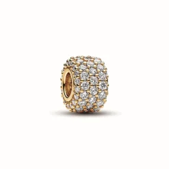 Charm Pandora Moments - Triple Rang Pavé Scintillant Doré