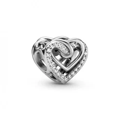 Charm argent Cœurs Entrelacés Scintillant Pandora Bijoux