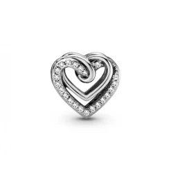 Charm argent Cœurs Entrelacés Scintillant Pandora Bijoux