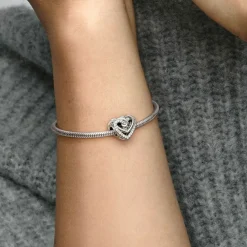 Charm argent Cœurs Entrelacés Scintillant Pandora Bijoux