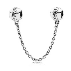 Charm Chaîne de Confort Argent Couronne de Cœurs Pandora Moments