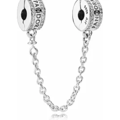 Charm Clip Chaîne de Confort Signature Pandora Argent 925/1000ᵉ