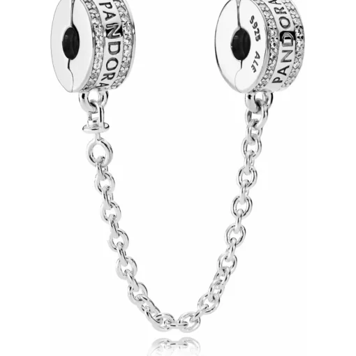 Charm Clip Chaîne de Confort Signature Pandora Argent 925/1000ᵉ