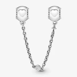 Charm Clip Chaîne de Confort Pandora Moments Cœurs En Relief