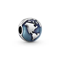 Charm Clip Globe Bleu Pandora Places