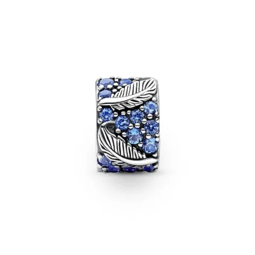 Charm Clip Pandora - Plume Recourbée et Pavé
