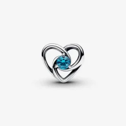 Charm Cœur Entrelacé et Pierres Bleu