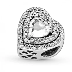 Charm Cœurs Nivelés Scintillant Pandora Timeless - Argent