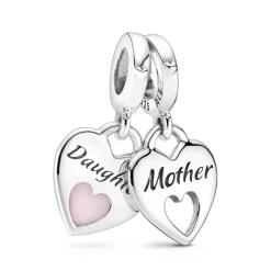 Charm Double Pendant Cœur Séparable Mère & Fille