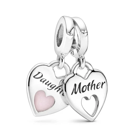 Charm Double Pendant Cœur Séparable Mère & Fille