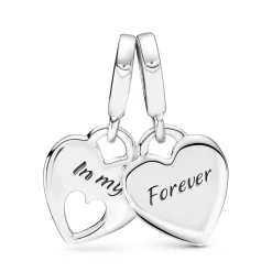 Charm Double Pendant Cœur Séparable Mère & Fille